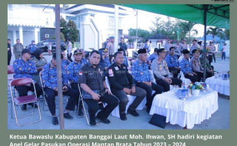 Ketua Bawaslu Kabupaten Banggai Laut Moh. Ihwan, SH  hadiri kegiatan Apel Gelar Pasukan Operasi Mantap Brata Tahun 2023 – 2024