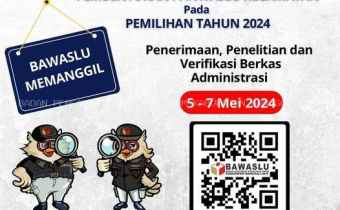PENGUMUMAN PENDAFTARAN CALON ANGGOTA PANWASLU KECAMATAN PEMILIHAN TAHUN 2024